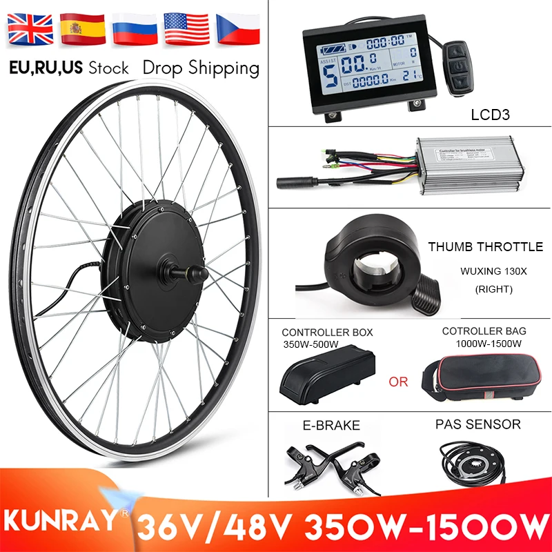 ReaseJoy 26 Rear Wheel E-bike Motor Kit E-Bike Conversion Electric Bicycle Kit 36V 750W with LCD Display & 5 Model PAS 