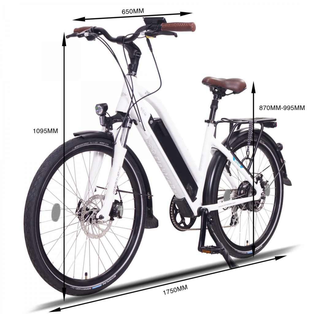 Dimensions du vélo électrique NCM milano