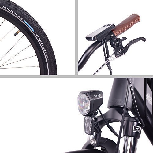 The NCM Milano Electric bike is excellent value for money photos of the ncm milano tyres, display panel and front light