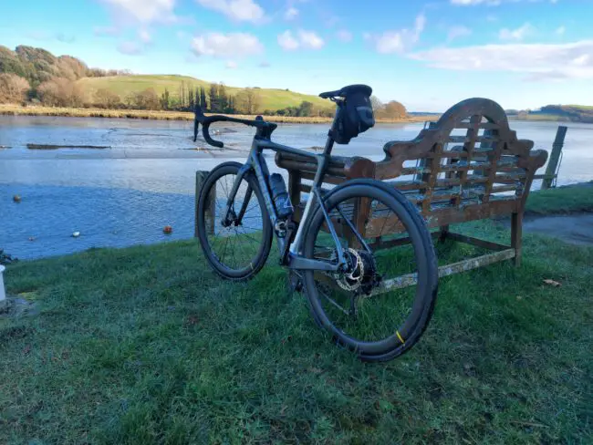 The Ribble Endurance SL e - taken on a test ride earlier this year ribble endurance sle pictured by a river