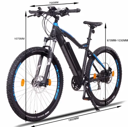 Dimensions du vélo électrique NCM Moscou