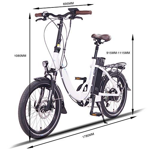 ncm paris folding e bike dimensions