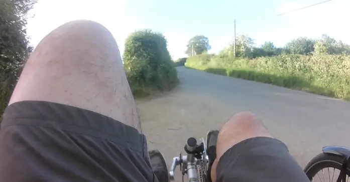 Rijden op een bafang naafmotor aangedreven ligfiets