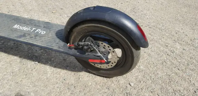 The rear cable operated disc brake works as expected
