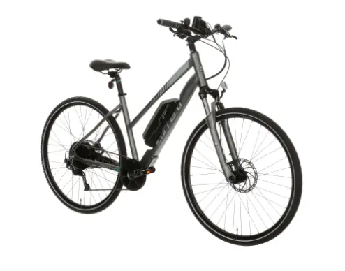 The Carrera Crossfire E Women's low-step frame version the carrera crossfire e electric bike is available in a women's low step frame version