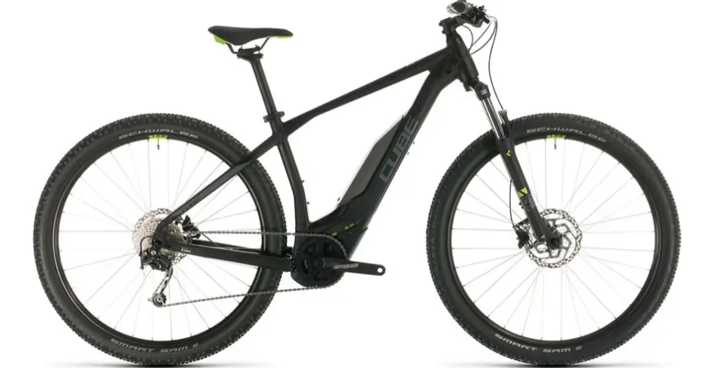 The 2020 model of the Cube Acid Hybrid One 400 Electric mountain bike cube acid hybrid one 400 electric mountain bike 2020 model
