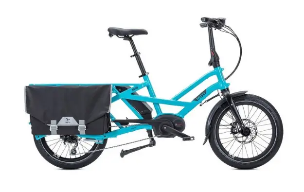 The excellent Tern GSD S10 folding electric cargo bike with Bosch CX Performance line mid-drive motor tern gsd s10 folding electric cargo bike