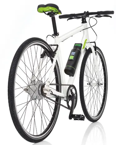Gates belt drive and single speed help keep the weight down gtech sport hybrid ebike from the rear