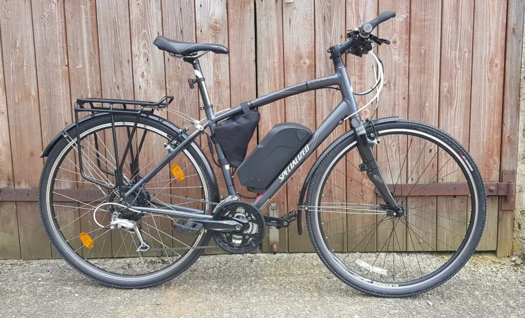 specialized bike fitted with an e-bike conversion kit