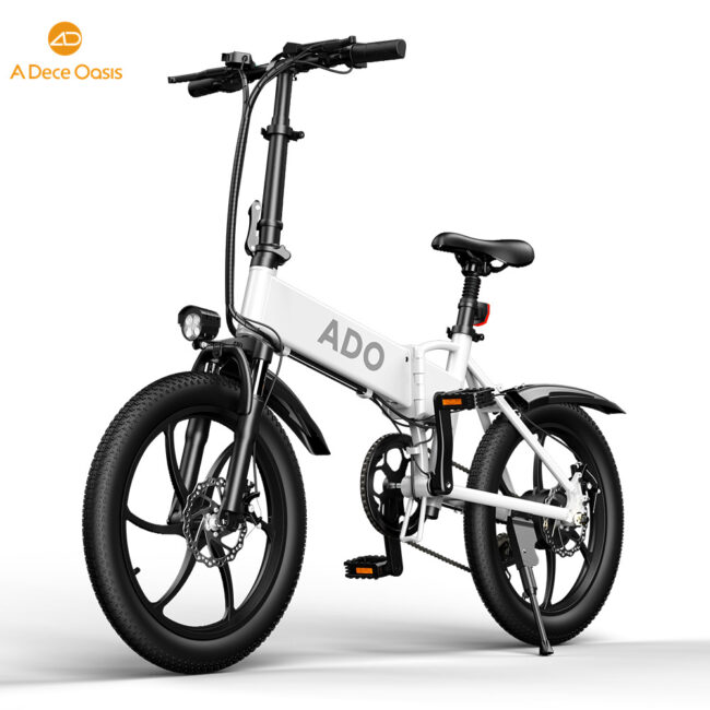 bicicleta eléctrica plegable ado a20 en blanco