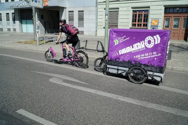 remolque de bicicleta de carga comercial