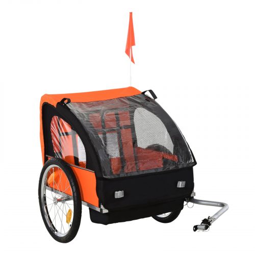 homcom 2 kids bike trailer