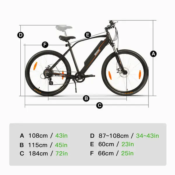 geometria do quadro yose power e-mtb