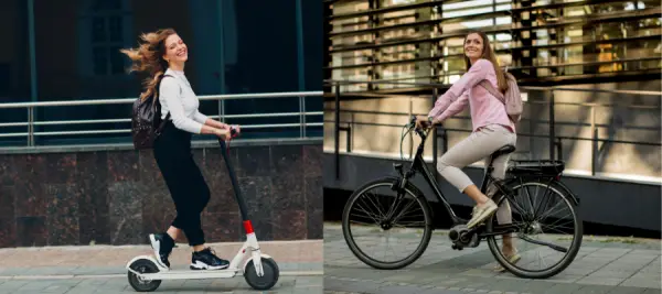 elektriskie skrejriteņi vs elektriskie velosipēdi