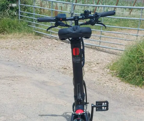 Pregled Morfuns Eole X - lahko zložljivo električno kolo 10 Morfuns eole x baterija sedežne opore