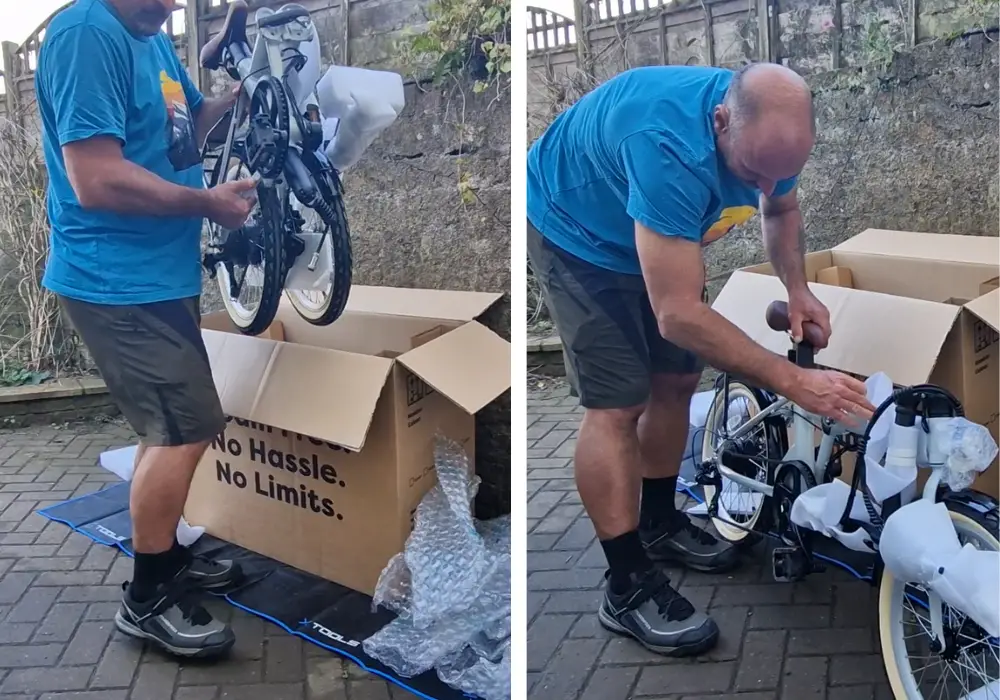 mycle compct folding e-bike unboxing