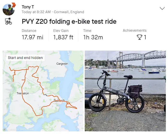 PVY Z20 Pro review: New budget folding e-bike 4 pvy z20 pro test route