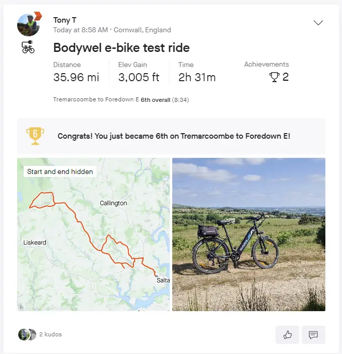 Bodywel A275 review: new step-through e-bike for 2023 4 bodywel a275 test route