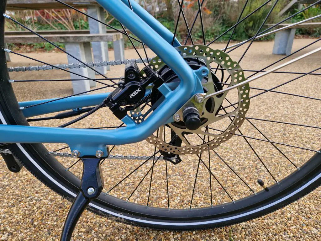 Heybike EC1 Review: Affordable Lightweight E-Bike 7 heybike ec1 disc brake close-up