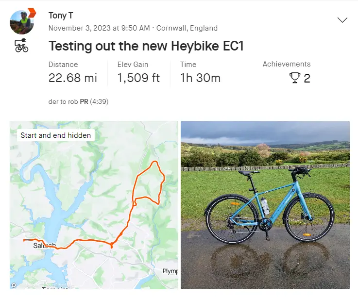 heybike ec1 test route