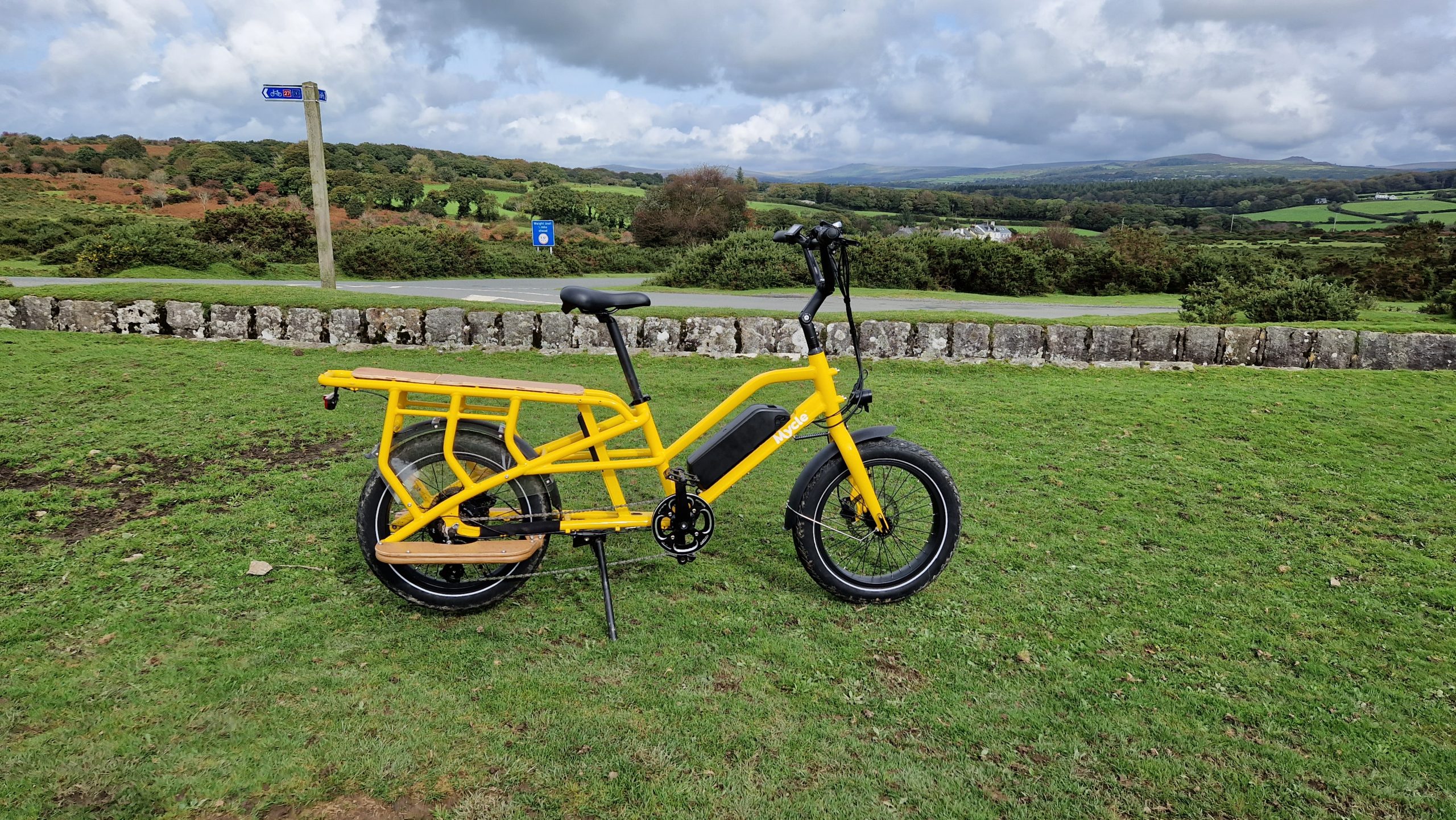 Mycle cargo e-bike on dartmoor